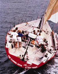 Fertig & Gramling client, Nance Frank, at the helm of the U.S. Woman Challenge, 1994 Whitbred Round the World Race